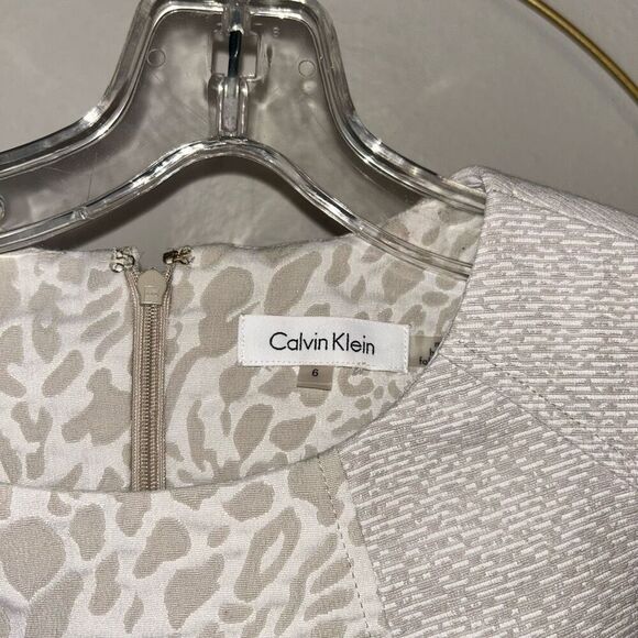 Calvin Klein Tan Leopard Midi Dress 6 - Picture 2 of 4